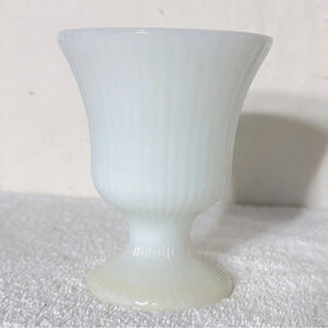 5/$35 Vintage E.O. Brody Ribbed Milk Glass Footed Planter Goblet